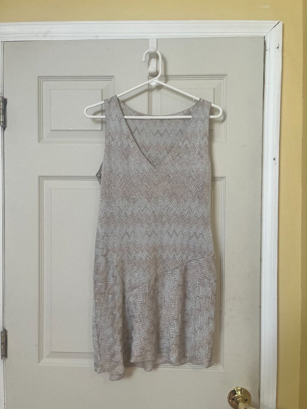 Missoni Silver/Gold Zigzag Sleeveless Dress Sz 46